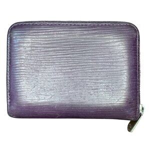 Louis Vuitton Vintage Zippy Wallet Purple Epi Leather Silver w/ Box Dust Bag